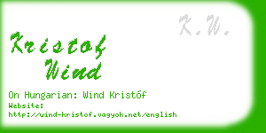 kristof wind business card